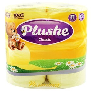 Туалетная бумага Plushe, 4 рулона